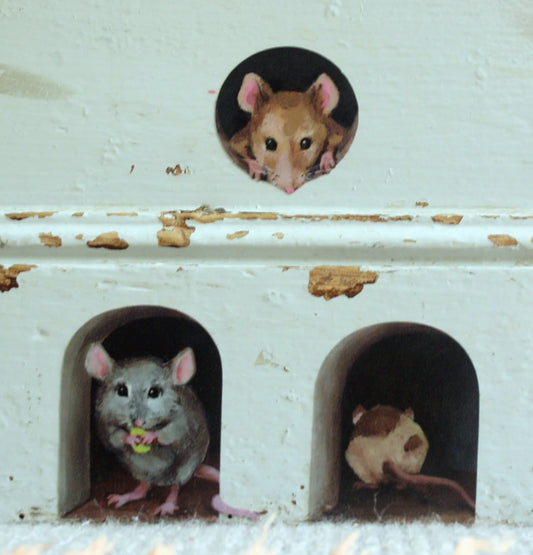 set of 3 mini mouse hole scenes