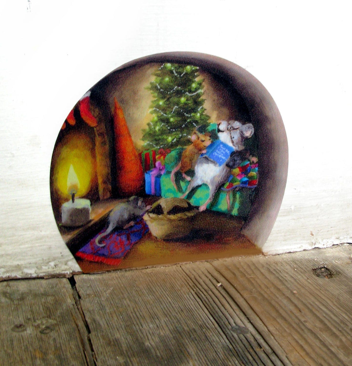 Twas the night before Christmas - mouse hole decal