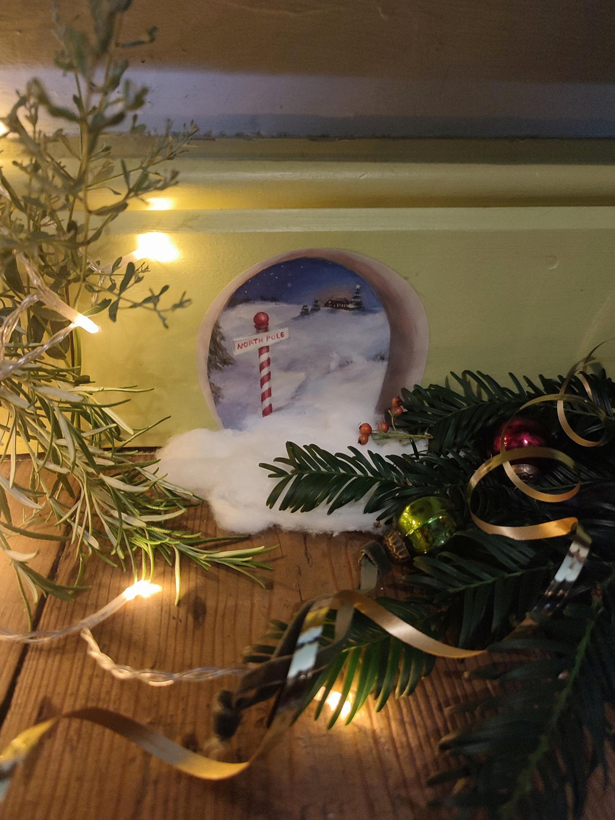 Door to the North Pole! Mouse hole wall decal