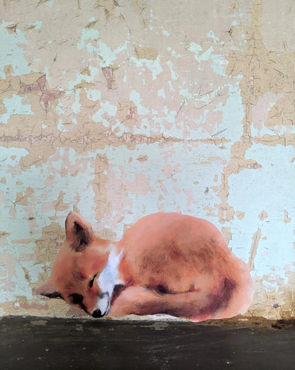 sleepy fox cub